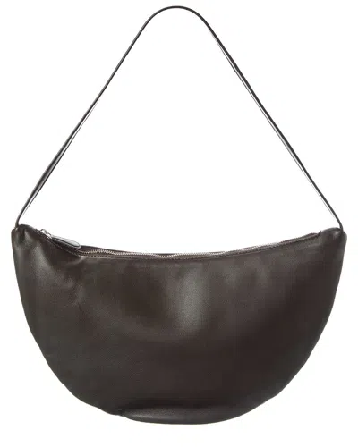 The Row Leather Shoulder Bag In Black
