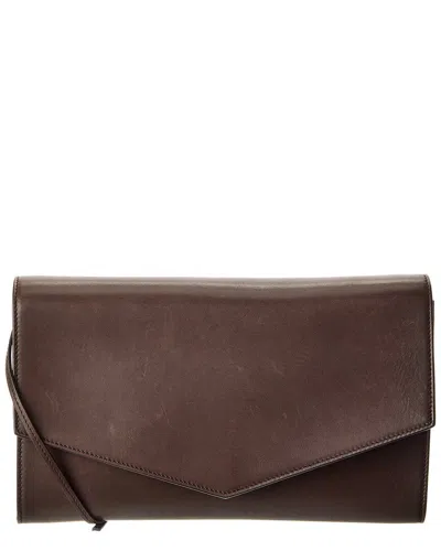 The Row Leather Shoulder Bag In Brown