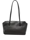 The Row Leather Shoulder Bag In Black
