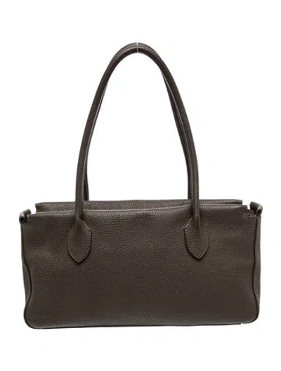 Pre-owned The Row Leather Shoulder Bag In Brown