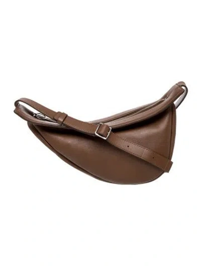 Pre-owned The Row Leather Shoulder Bag In Neutral