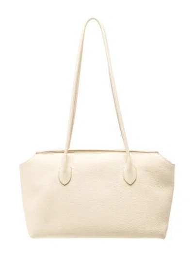 Pre-owned The Row Leather Shoulder Bag In Neutral