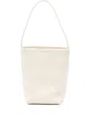 The Row Leather Shoulder Bag In White