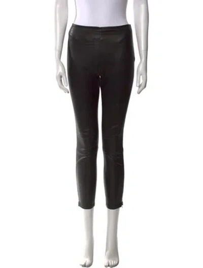 Pre-owned The Row Leather Skinny Leg Pants In Black