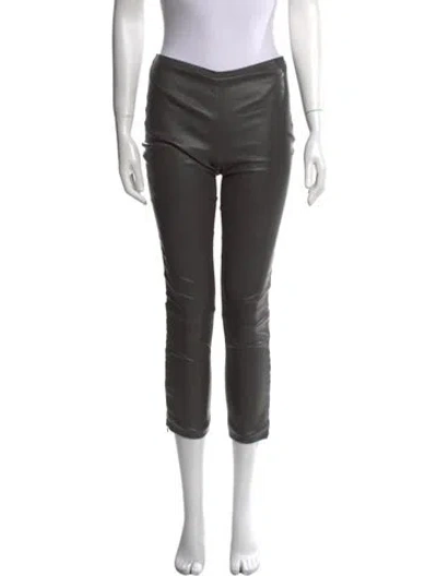 Pre-owned The Row Leather Skinny Leg Pants In Black