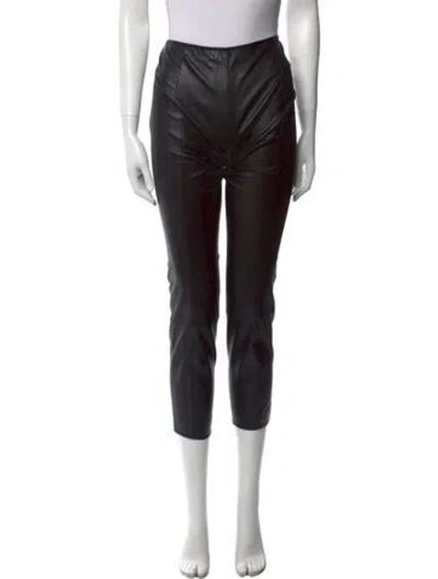 Pre-owned The Row Leather Skinny Leg Pants In Black