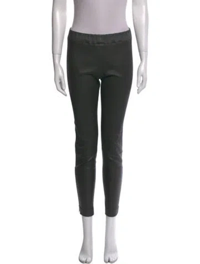 Pre-owned The Row Leather Skinny Leg Pants In Black