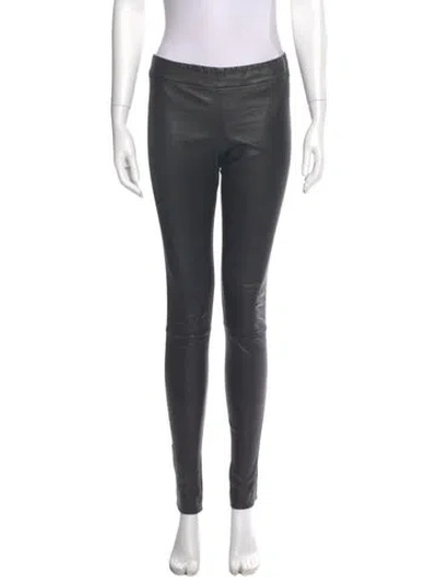 Pre-owned The Row Leather Skinny Leg Pants In Black
