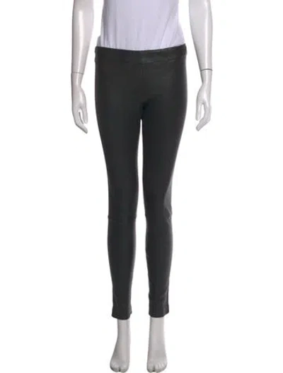 Pre-owned The Row Leather Skinny Leg Pants In Black
