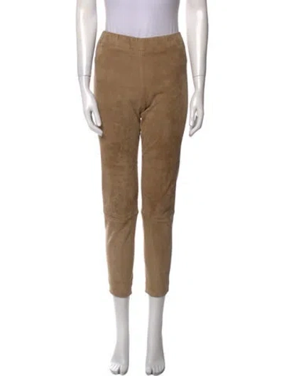 Pre-owned The Row Leather Skinny Leg Pants In Neutral