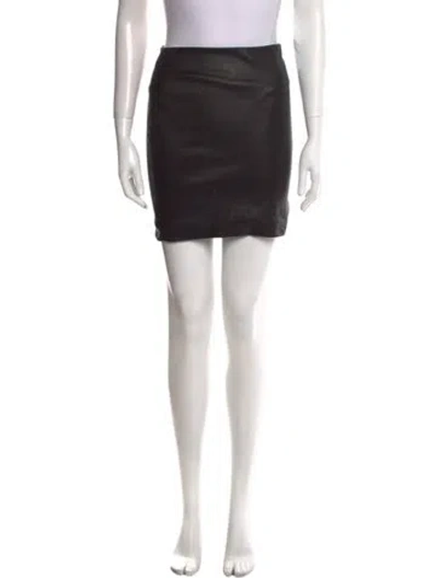 Pre-owned The Row Leather Skirt In Black