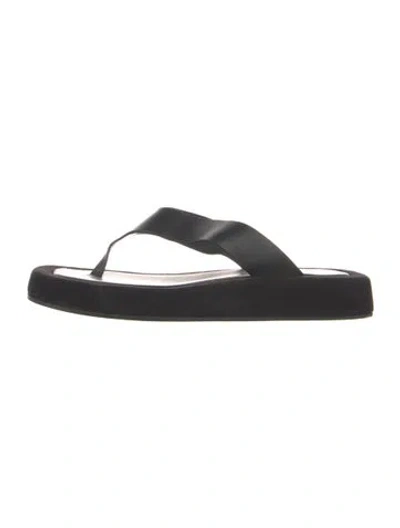 Pre-owned The Row Leather Slides In Black