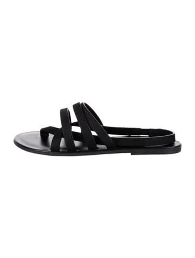 Pre-owned The Row Leather Slides In Black