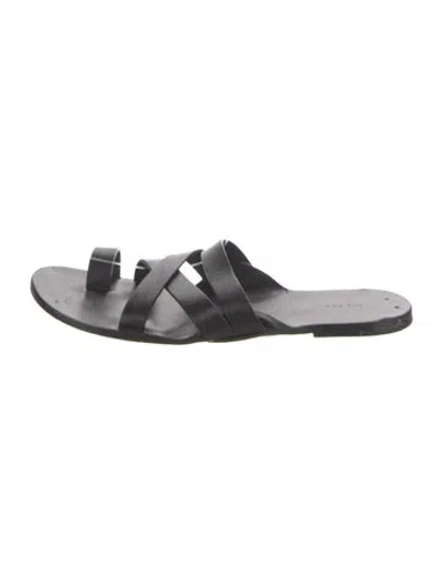 Pre-owned The Row Leather Slides In Black