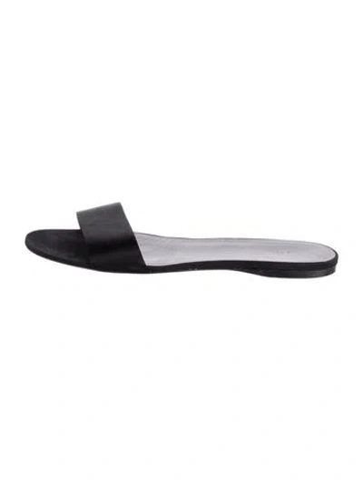Pre-owned The Row Leather Slides In Black