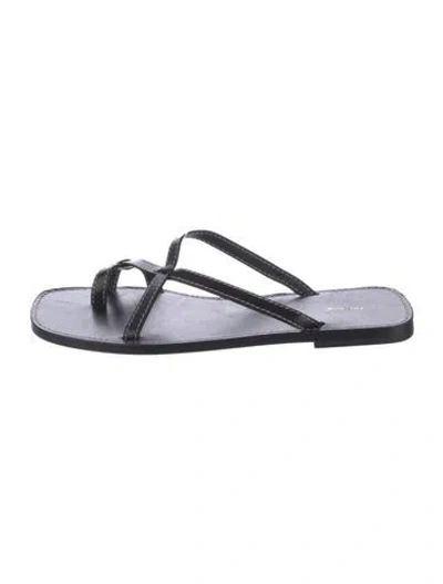Pre-owned The Row Leather Slides In Black
