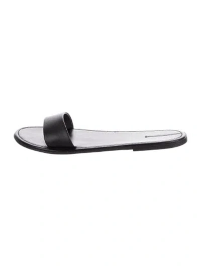 Pre-owned The Row Leather Slides In Black