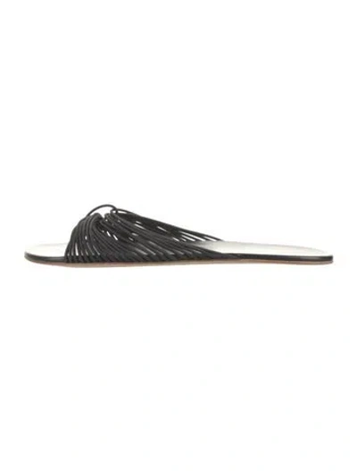 Pre-owned The Row Leather Slides In Black