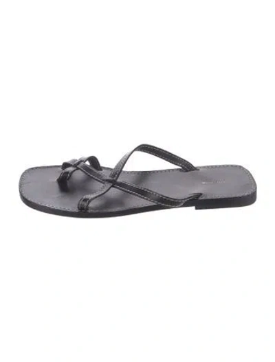 Pre-owned The Row Leather Slides In Black
