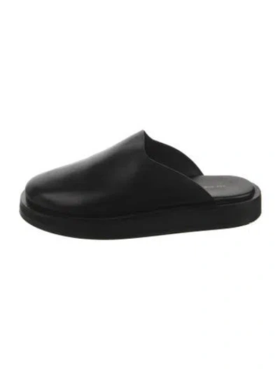Pre-owned The Row Leather Slides In Black
