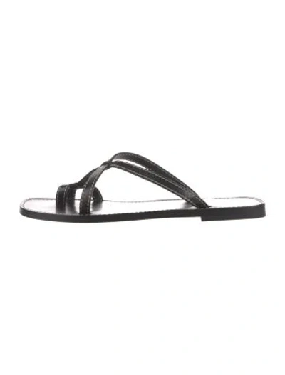 Pre-owned The Row Leather Slides In Black