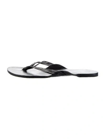Pre-owned The Row Leather Slides In Black