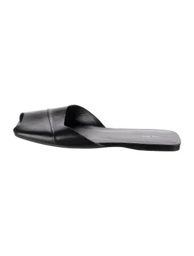 Pre-owned The Row Leather Slides In Black