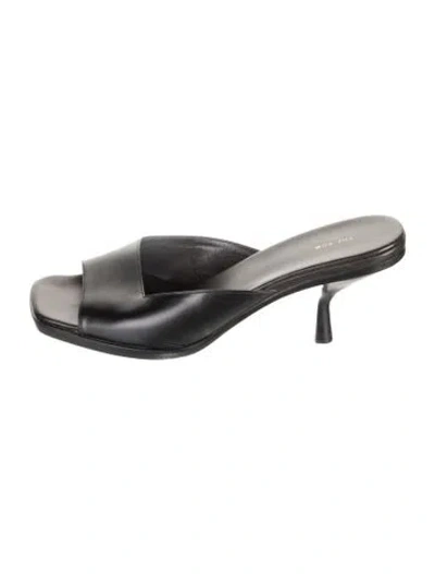 Pre-owned The Row Leather Slides In Black