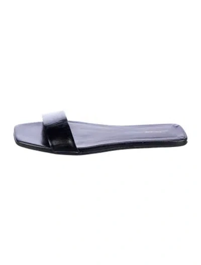Pre-owned The Row Leather Slides In Black