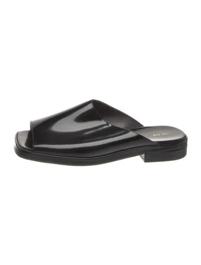 Pre-owned The Row Leather Slides In Black
