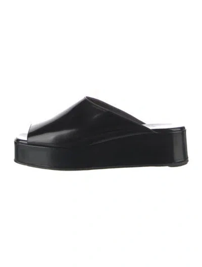 Pre-owned The Row Leather Slides In Black