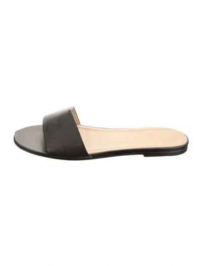 Pre-owned The Row Leather Slides In Black/neutrals