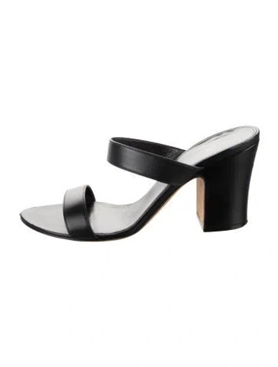 Pre-owned The Row Leather Slides In Black/white