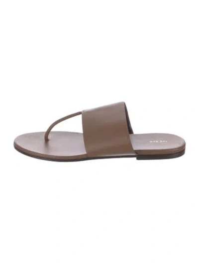 Pre-owned The Row Leather Slides In Brown