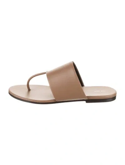 Pre-owned The Row Leather Slides In Brown