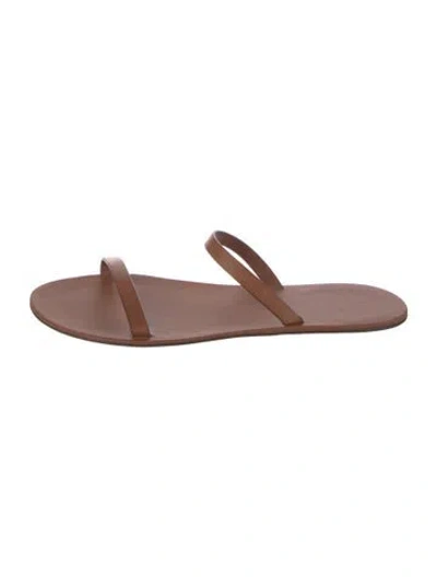 Pre-owned The Row Leather Slides In Brown