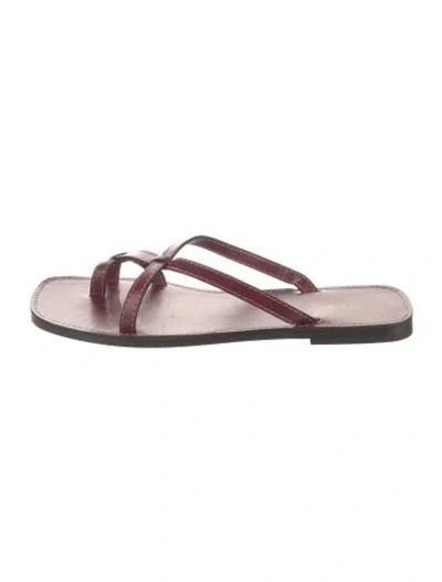 Pre-owned The Row Leather Slides In Burgundy