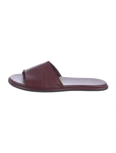 Pre-owned The Row Leather Slides In Burgundy