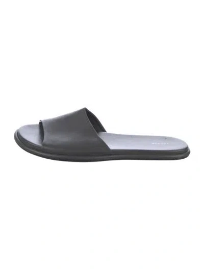 Pre-owned The Row Leather Slides In Gray