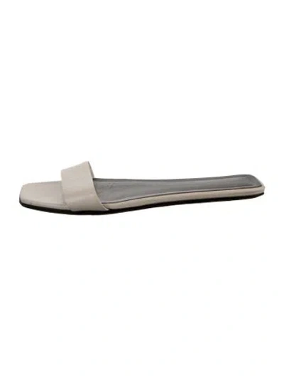 Pre-owned The Row Leather Slides In Metallic/silver
