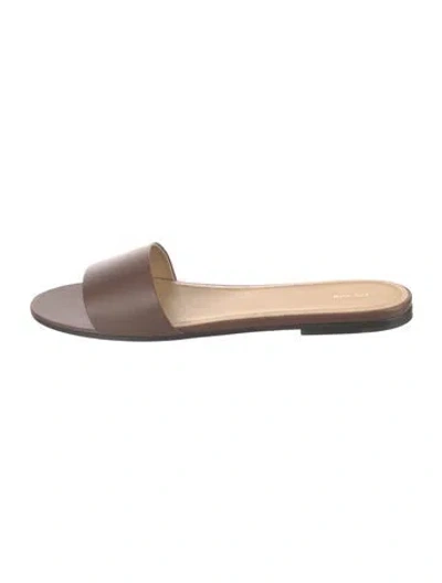 Pre-owned The Row Leather Slides In Neutrals