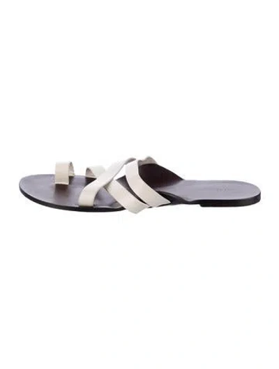 Pre-owned The Row Leather Slides In Purple