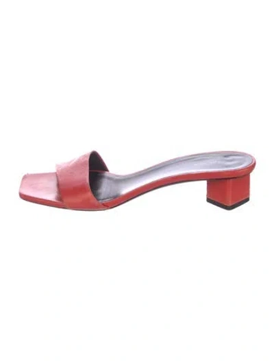 Pre-owned The Row Leather Slides In Red