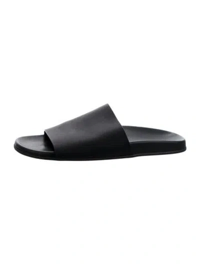 Pre-owned The Row Leather Slides In Silver