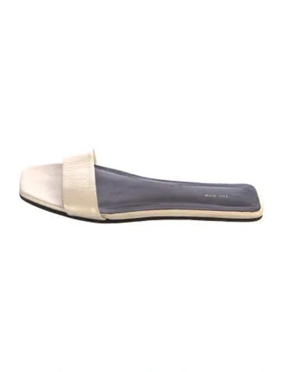 Pre-owned The Row Leather Slides In White