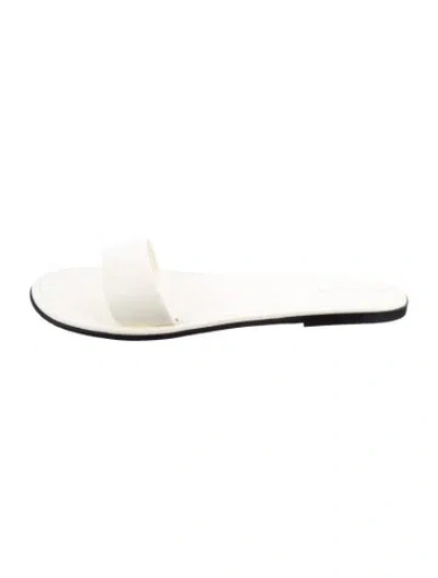 Pre-owned The Row Leather Slides In White