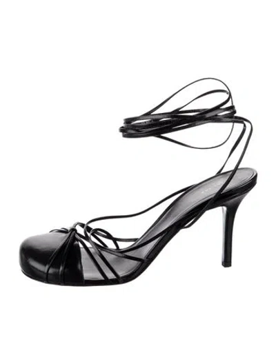 Pre-owned The Row Leather Slingback Pumps In Black