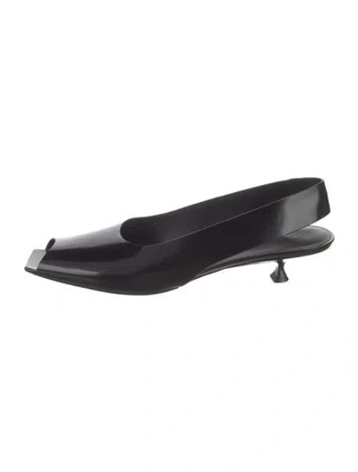 Pre-owned The Row Leather Slingback Pumps In Black
