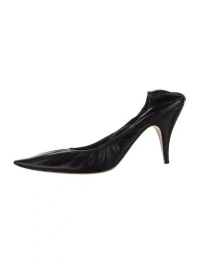 Pre-owned The Row Leather Slingback Pumps In Blue