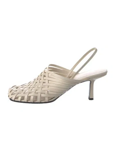 Pre-owned The Row Leather Slingback Pumps In Neutrals